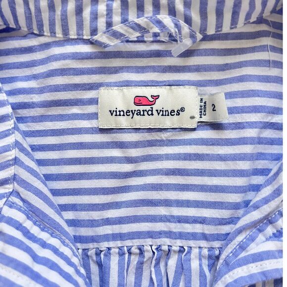 Vineyard Vines Blue/white Stripped Cap sleeve size 2 - Picture 4 of 4